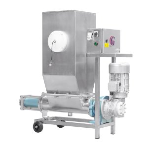 Screw pump with buffer tank