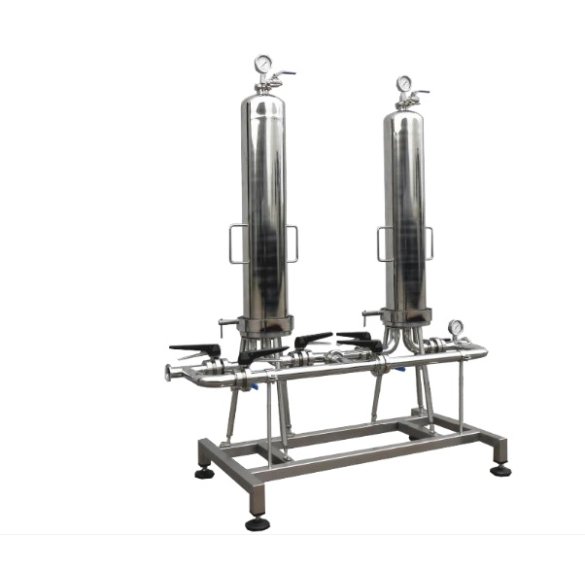 Two-stage microfiltration system, candle filter battery, Bared