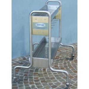 Stainless steel trolley for couplings, tips, and hoses