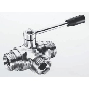 Three ways “L” ball valve MALE ends